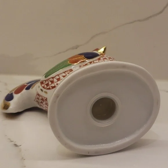 Vintage Set of 2 Unbranded Rooster and Parrot Ceramic Multi Color Gold - Picture 12 of 16